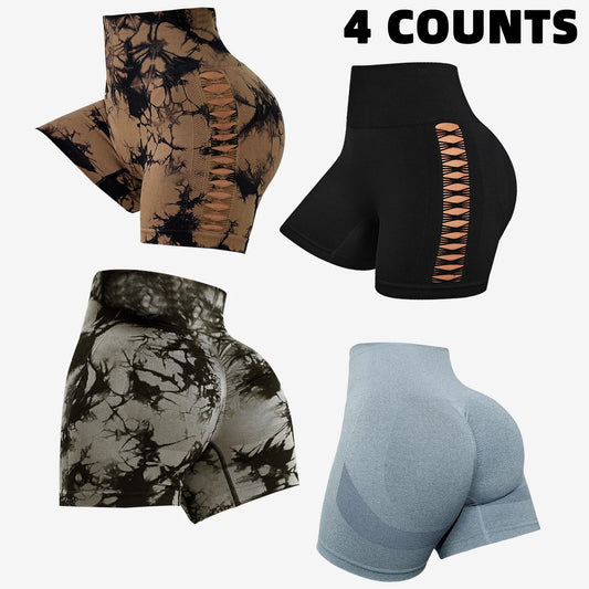 SculptFit™ Tie-Dye Shorts – High-Waisted. Seamless. Booty-Lifting.